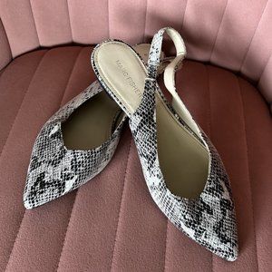Marc Fisher Snakeskin Back-strap Flats - 7M